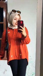 Kemeja Wanita Bordir Pita Premium Ila.Fashion77 Atasan Casual Korean Khansa Top Baju Motif