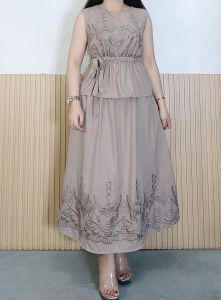 CRISTY TERNO SKIRT WITH 2 SIDE POCKET COTTON EYELET SENEPA Freesize M-L | Casual Wear