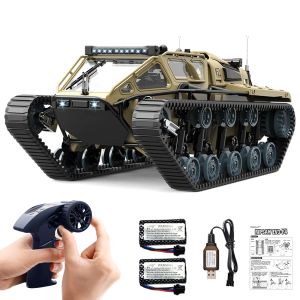 RC Tank Car 1:16 Scale 2.4Ghz Remote Control Crawler High Speed Tank Off-Road RC Tracked Vehicles 360°Rotating Drifting Car with 2 Batteries Military Truck