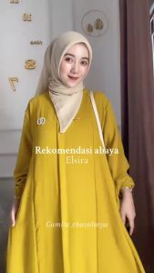 Abaya Elsira Cringkle Airflow Ld 115 cm Pj 135 Free Bros Cantik Muslim