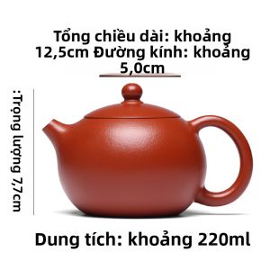 CANGHUTIANXIA | Bình Trà Đất Sét Tím Handmade Vỏ Lê Đại Hồng bào