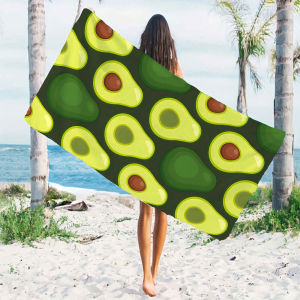 Cartoon Avocado Beach Towels Ultra Lightweight Quick Drying Super Absorbent Summer Essential Fast-Drying Towel for Beach