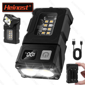 Portable LED Flashlight Super Bright Mini Rechargeable LED Tail Magnet Torch with COB Side Emergency Light for Camping Hiking