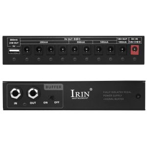IRIN | IRIN PW-2 Electric Guitar Pedal Power Supply Guitar Effect Pedal Power Supply 10 Isolated Output Anti-interference 9V Output