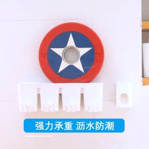 Toothbrush Cup for Couples: Wall Mounted Drainage Toothbrush Holder with Toothpaste Dispenser Set