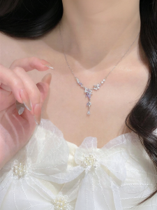 YUCOO | Fully Encrusted Elegant 925 Silver Necklace For Women