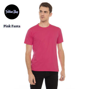 Kaos Polos Pria Oneck Lengan Pendek Bahan Katun Combed 30s Warna Pink Fanta