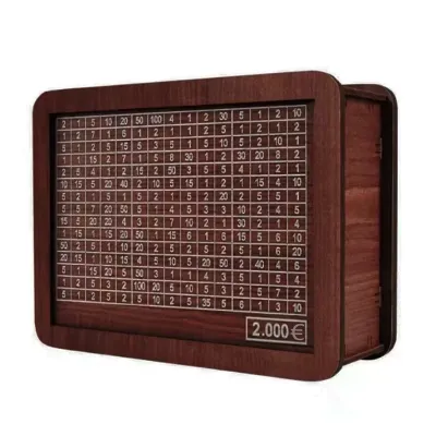1000/2000/3000/5000/10000 Euro Money Box Wooden Piggy Bank Reusable Money Vault Savings Box Challenge Cash Storage Case Children