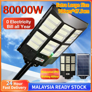 Solar Outdoor Light Waterproof 80000W Solar Street Light Human Body Induction Solar Light IP67 Waterproof jalan Led Lampu Solar Remote Control 0 Electricity Bills All Year Energy Saving And Environmental Protection
