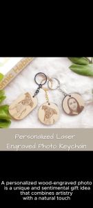 Personalized Laser Engraved Photo on Wood Keychain Souvenir Favors Birthday  Anniversary Gift