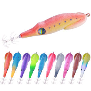HENGJIA 9cm 6g Fishing Bait Squid Jig Hook Shrimp Lures Jigs Simulation Octopus Bait Pike Carp Bass Pesca FishingTackle Calama