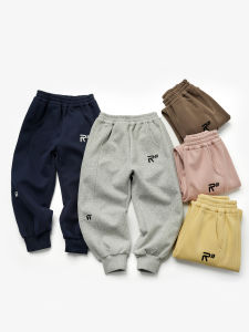 Spring Autumn Childrens Sports Pants Elastic Waist Cotton Polyester Blend Girls Boys Running Trousers School Kids Clothing