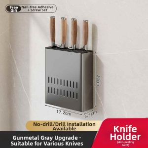 XUNHUAI | Wall-mounted Drill-free Stainless Steel Multi-purpose Spice Rack