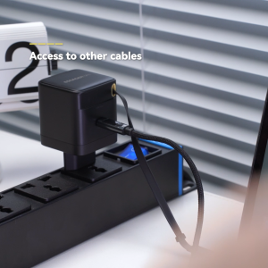 Adapter perjalanan Essager 65W dengan kabel data tipe C untuk pengisian cepat ponsel