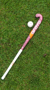 Grays Hockey Stick Impulse Wooden with Fiber Reinforced Entry Level Kayu Hoki Trident Dimple Hockey Ball Hot Red