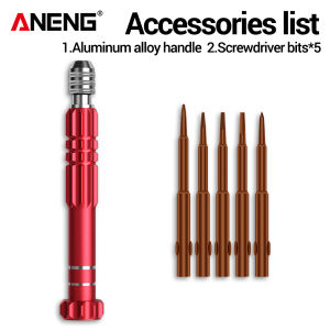 ANENG | ANENG 5‑in‑1 Magnetic Precision Screwdriver S2 Alloy Steel Bits Aluminum Alloy Handle For Precision Equipment Disassembly Repair