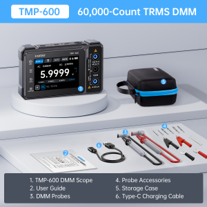 FNIRSI | FNIRSI TMP-610S 3-in-1 Oscilloscope Multimeter Signal Generator 60000 Counts 10MHz 48MSa/s APP Car Repair Tool