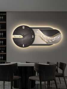 Modern Light Luxury Clock Wall Clock Living Room Home Restaurant Nine Fish Decorative Painting with Clock Fancy Clock Wall Hanging