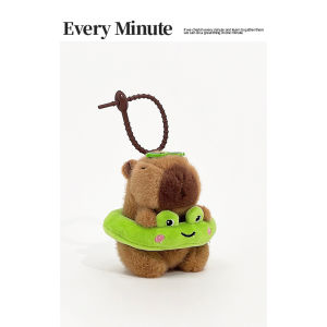 Eminute Authentic Summer Frog Swim Ring Capabala Plush Doll Bag Pendant Capybara Keychain Ornaments