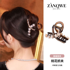 Premium Large Shark Clip Hairpin for Women Fashionable Japanese and South Korean Style Hair Accessory with Diamond Embellishment