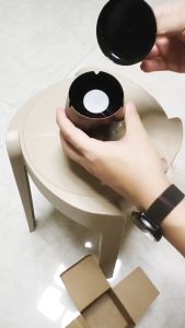 Good luck befalls! Stainless steel portable windproof ashtray with lid for bar/hotel/restaurant/cafe/internet cafe/home mystery vintage series