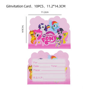 Hasbro | Cartoon Pony Theme Birthday Party Decor Disposable Tableware Pink Little Pony Cup Plate Baby Shower Kids Birthday Party Supplies