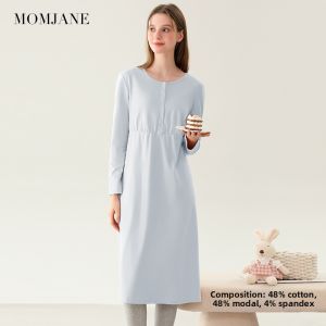 Mom Jane | Spring Summer Maternity Dress Nursing Sleepwear With Pads