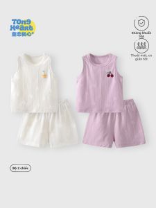 TONGLIANCHUXIN | Bộ Áo Giáp Mỏng Cho Bé Mùa Hè Tách Rời Áo Phông Quần Shorts Mặc Ngủ