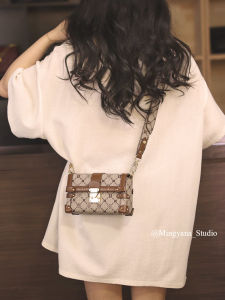 Commute Box Small Square Bag Womens Fashion 2025 New Autumn Winter Versatile Luxury Narrow Belt Single Shoulder Slant Carry