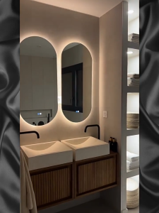 Zivon Full Body Mirror Oval Makeup Mirror With Light Led Vanity Mirror Dimming Tricolor Light Touch Control With Defogging