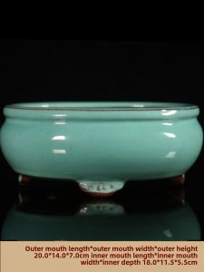 Purple Sand Flower Pot Ceramic Stoneware Bonsai Pot Rectangular Oval Succulent Flower Pot Antique Handmade Miniature Calamus Pot