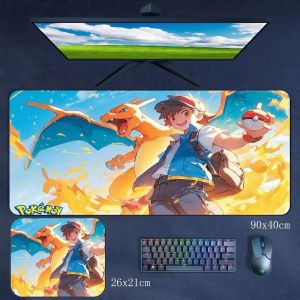 Precision Edge Locking Cartoon Rubber Mouse Pad Pokémon Pikachu E-sports Large Size Computer Keyboard Pad Wrist Guard Table Mat