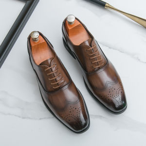 NUDANLAI | Brogue Carved Mens Business Shoes Autumn