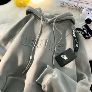 Vintage Sweatshirt Mens Hooded Oversize500g Heavy Weight Spring and Autumn Fashion Brand American Genderless Stiff High Street