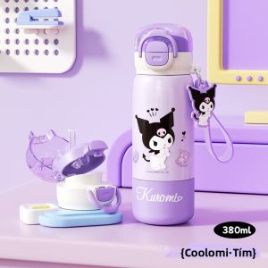 Hello Kitty | Bình Nước Cách Nhiệt Có Ống Hút cho Học Sinh