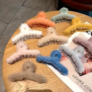 Jedai Bulu Halus Motif Polos Jepit Rambut Gaya Korea Warna Soft Aksesoris Rambut Wanita CERIANTI LYNN DESIGN