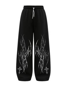 European Style Dark Gothic Style Mens High-quality Pants New Loose Oversized Sports Running and Fitness Technology Bottoms