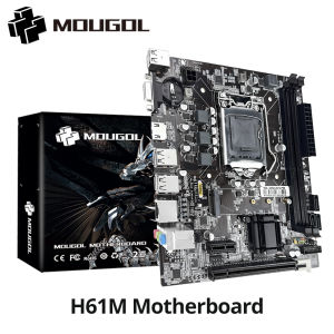 MOUGOL H61M Gaming Motherboard M.2 NVME PCIEx16 DVI Supports Dual-channel DDR3 RAM Intel Core 2/3 Gen CPU LGA1155 for Desktop PC