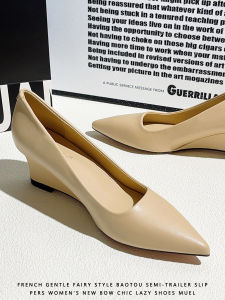 Comfortable Commute Sharp Pointed Toe Slope Heel Womens Single Shoes 2026 New Style Versatile Slip-On Professional High Heels