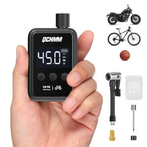 Mini Electric Bicycle Pump with Digital LCD Pressure Gauge: 120 PSI Ultra Small Type-C Charging Pump