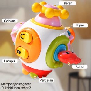 Mainan Anak Edukasi Montessori Busy Ball Fitur 6 in 1Ball Manhattan Tangan Ambil Bola Pelatihan Pendidikan