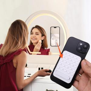 2in1ซิลิโคนดูดติดด้านหลังแบบพับได้อเนกประสงค์พับได้ที่จับโทรศัพท์มือถือโต๊ะสำนักงานพกพาง่ายแท่นวางโทรศัพท์มือถือดูดซับแบบกระจก