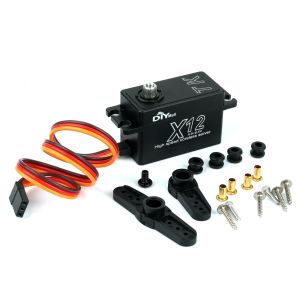 12KG Digital Servo X12 Low Profile Coreless 25T Stainless Steel Gear High Speed Full Metal Servo for 1/8 1/10 RC Model Car Truck