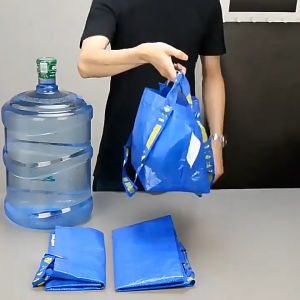 971 - Tas Belanja Kecil Go Green Blue Shopping Carrier Bag - Kantong Belanja Lipat Serbaguna