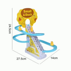 Protree Educational Toy Yellow Duck Toy Climbing Stairs Slide Track Toys with Light and Music Toy for Kids