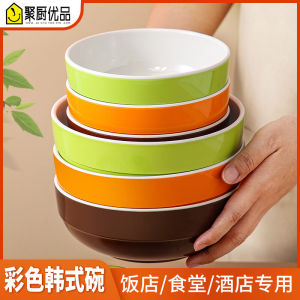 ชามและตะเกียบเมลามีน A5ชามข้าวชามซุปฟาสต์ฟู้ดพอร์ซเลนเลียนแบบชามโจ๊กชามบนโต๊ะอาหารสไตล์เกาหลีชามพลาสติกชามก๋วยเตี๋ยวไซส์ใหญ่ใช้ในเชิงพาณิชย์