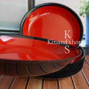 12 PCS PIRING RAMEN BULAN PLASTIK DOP TEBAL PIRING MAKAN TERLARIS