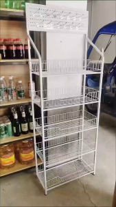 【MALAYSIA】5 Layer Supermarket shelves supermarket storage rack Supermarket Rack Beverage Food Display Shelf Store Toy Multi-Layer Storage Can With wheels Be Movable Rack 零食架