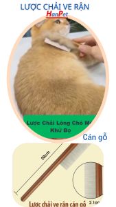 Doremiu- Lược chải ve rận cán dài lược chó mèo 2 loại (màu trắng và cán gỗ)