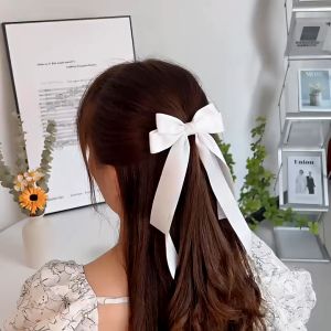 WDS Jepit Rambut Pita Satin Warna Polos Untuk Wanita Jepit Pita Motif Panjang Gaya Korea A31